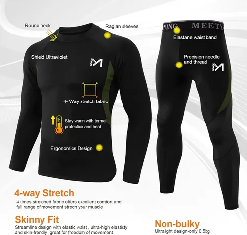 Miniatura 2 de MEETYOO mens Thermal Underwear for Men,men's Base Layer,2 Sets Long Johns Lined With Hunting Gear