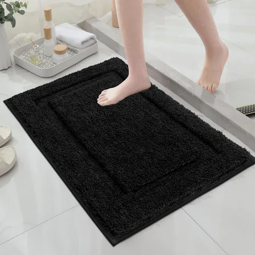 Miniatura 21 de SHACOS Alfombras de baño súper suaves y esponjosas de 24"x36" antideslizantes, lavables, alfombras de baño absorbentes, alfombras para suelo de Gris