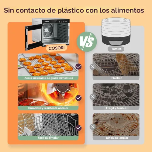 Miniatura 5 de COSORI Deshidratador de alimentos, más grande que 7 bandejas con gran espacio de secado de 6.5 pulgadas, potencia de 600 W ahorra más tiempo que 480
