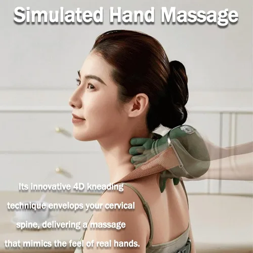 Miniatura 2 de Handiva Massager-Handiva Electrlc Masajeador cervical de cuello con calefacción, escaleno y relajación de hombros que parece una mano (verde musgo)