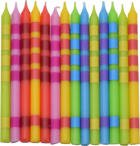 Miniatura 4 de Ner Mitzvah Velas de Janucá sin goteo tamaño estándar, velas de Hanukkah multicolor de dos tonos que se adaptan a la mayoría de menorás, cera
