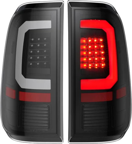 Luces traseras LED compatibles con Ford F250 F350 F450 Super Duty 2008-2016, lente transparente, tubo blanco tipo C, lámparas de freno traseras OE