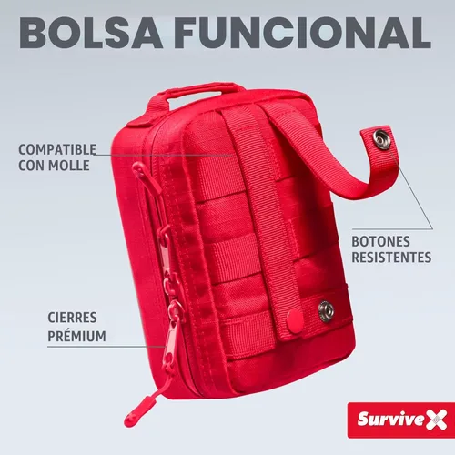 Miniatura 6 de SurviveX Pequeño kit de primeros auxilios para automóvil, viajes y hogar – Kit de emergencia para senderismo, camping, mochilero y al aire libre