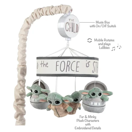 Miniatura 4 de Lambs & Ivy Star Wars El Niño/Baby Yoda Móvil Musical para Cuna de Bebé, Juguete Tranquilizador Star Wars Grogu