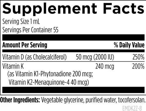 Miniatura 2 de Designs for Health Emulsi-D3 Synergy - Líquido de vitamina D de 2000 UI con vitamina K, líquido emulsionado D3 K2 gotas para apoyo del sistema