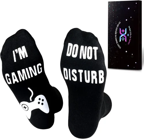 QAPIZM Calcetines de juegos Do Not Disturb, calcetines para jugadores, regalos divertidos para adolescentes, niños, hombres, mujeres, padre, papá,