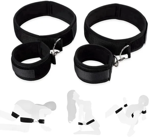 Kit de sujeción de cama de cuello a muñeca detrás de la espalda, sujeción de cama para cama de tamaño individual, lazos sexuales para adultos para