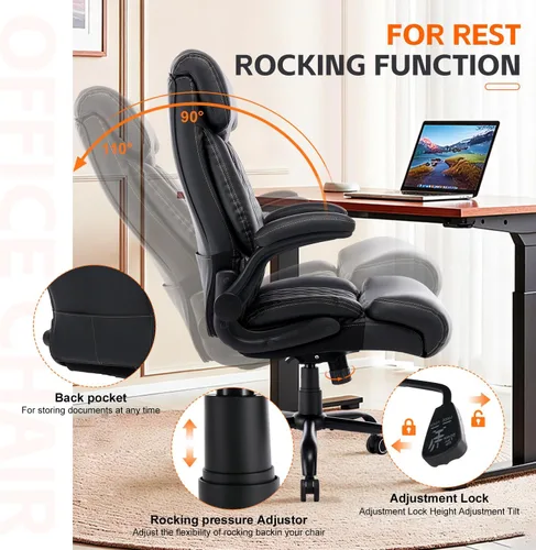 Miniatura 6 de BOSMILLER Big and Tall Office Chair, Heavy Duty Executive Chairs with Adjustable Lumbar Support for Back Pain, Ergonomic Comfortable Computer Chair