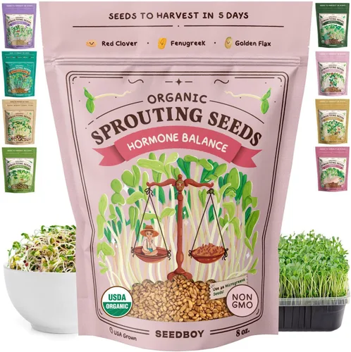 Miniatura 8 de Seedboy Semillas orgánicas sin OMG, mezcla de ensalada fresca, mezcla de microverduras cultivadas en Estados Unidos con alfalfa, brócoli, rábano