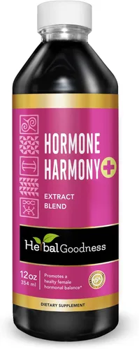 Herbal Goodness Armonía hormonal, suplementos de menopausia para mujeres, equilibrio hormonal para mujeres, suplementos de perimenopausia,