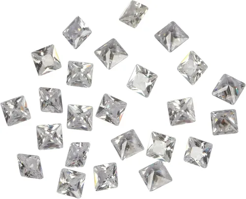 Miniatura 8 de Circonita de corte cuadrado multicolor (CZ), piedras preciosas sueltas, gemas sintéticas, pequeñas piedras cúbicas sueltas, gemas facetadas, piedras