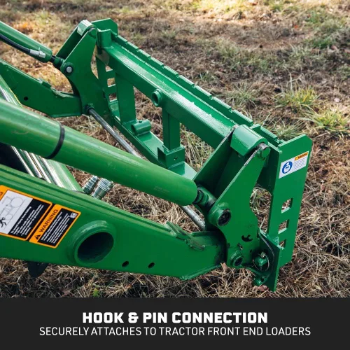 Miniatura 5 de Titan Attachments Marco de horquilla de palet Series Economy, se adapta a gancho y pasador John Deere, clasificado de 4000 libras, se adapta a