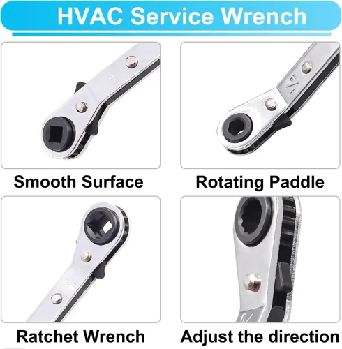 Miniatura 3 de TWTADE Herramienta de instalación de removedor de núcleo de válvula y kit de llave de servicio HVAC con 2 adaptadores de broca hexagonal, puerto SAE
