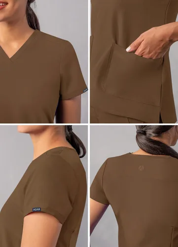Miniatura 4 de Adar Addition - Ropa quirúrgica para mujer, moderna camiseta médica con cuello en V