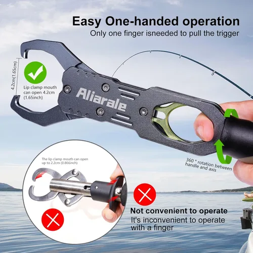 Miniatura 5 de Pinza para Labios de Pescado Balanza de Pescado Soporte Profesional para Peces Material de Aleación de Aluminio Agarrador Herramienta de Agarre