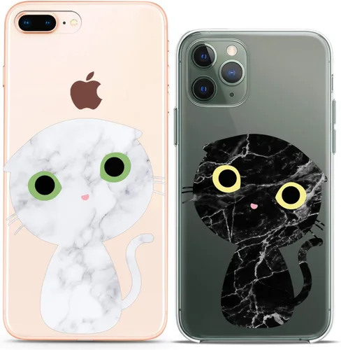 Miniatura 11 de Fundas a juego para parejas compatibles con iPhone 14 13 Pro Max 12 Mini 11 Xs 6s 8 Plus 7 Xr 10 SE 5 Clear Funny Pair Skeleton Cover Colorido