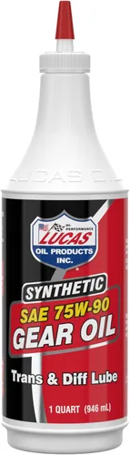 Lucas Oil 10047 SAE 75 vatios 90 lubricante de diferencial y transmisión sintética, 1 cuarto, Multi Color