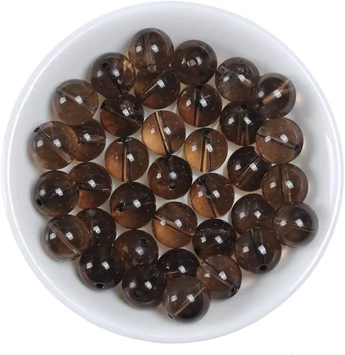 Miniatura 4 de Cuentas de piedra natural de 0.079 pulgadas (0.079 in), piedras preciosas de cuarzo ahumado, cuentas sueltas y redondas de cristal energético