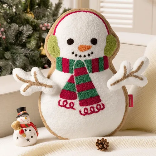 Miniatura 10 de Phantoscope - Funda de almohada de Navidad de la serie Gingerbread, almohada decorativa de Navidad con forma de chica de jengibre de peluche