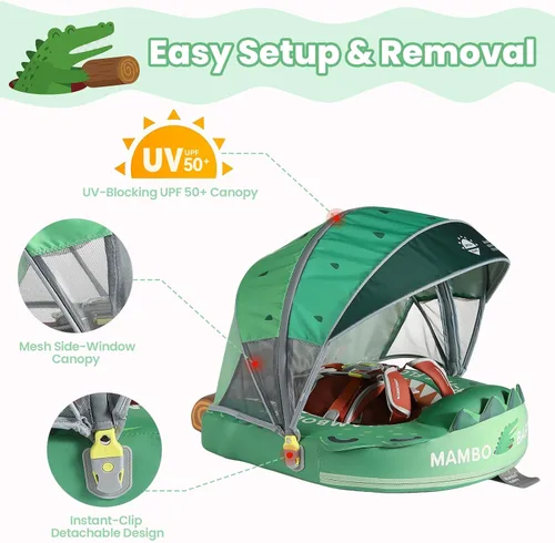 Miniatura 3 de Mambobaby Float Deluxe - Flotador de piscina para bebés: entrenador de natación seguro y cómodo para bebés y niños pequeños, diseño no inflable