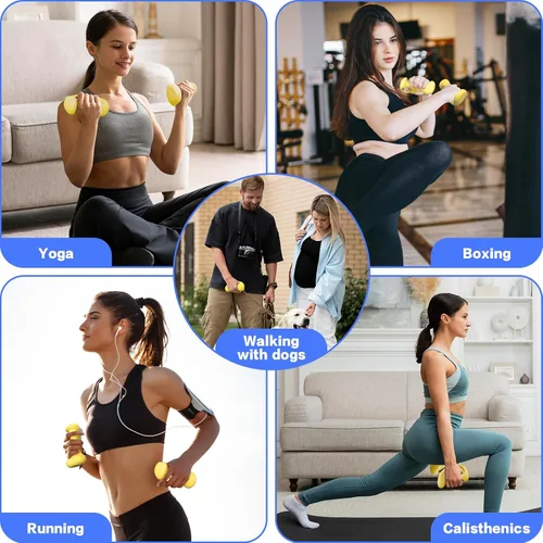 Miniatura 4 de HXD-ERGO Juego de mancuernas ergonómicas para mujeres, pesas de mano para mujeres, para pilates, yoga, correr, entrenamiento de fuerza