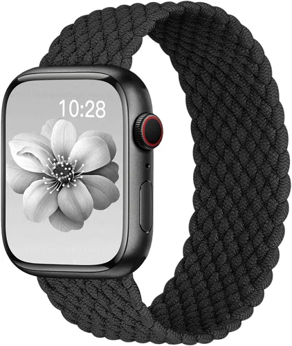 Correa trenzada Solo Loop para Apple Watch de 40 mm, 42 mm, 41 mm, 38 mm, 44 mm, 46 mm, 45 mm Ultra/3 2 49 mm para hombres/mujeres, correa de nylon