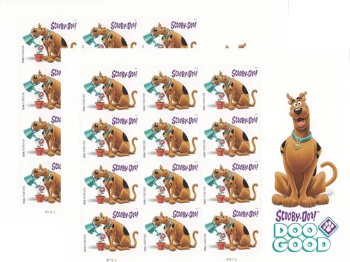 Miniatura 3 de USPS Scooby-Doo! Panel de 12 sellos de primera clase para siempre Scott 5299