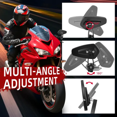 Miniatura 4 de Rich Choices Universal Espejos Retrovisores Negros para Motocicleta de 22mm 7/8'' de Extremo de Manillar GROM MSX125 CB500F Z125 pro Z650 Z750 Z800