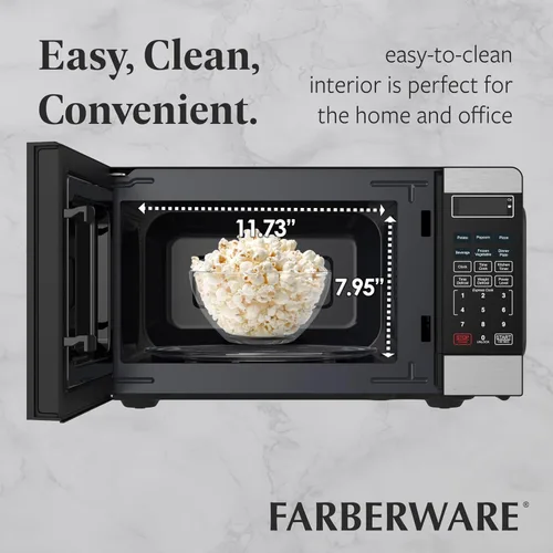 Miniatura 5 de Farberware - Horno microondas de encimera de 0.7 pies cúbicos – 700 vatios de potencia, configuraciones de cocción automática, descongelación, fácil