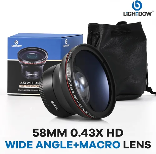 Miniatura 6 de Lightdow 58mm 0.43x Objetivo de gran angular y macro de alta definición para cámaras Canon EOS - Mejora tu creatividad fotográfica (φ58mm)