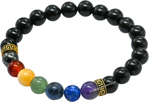 Miniatura 158 de Amazing Gemstone Pulsera de cristal para mujeres y hombres, pulsera de cristal curativo de protección, pulsera elástica con cuentas de piedras