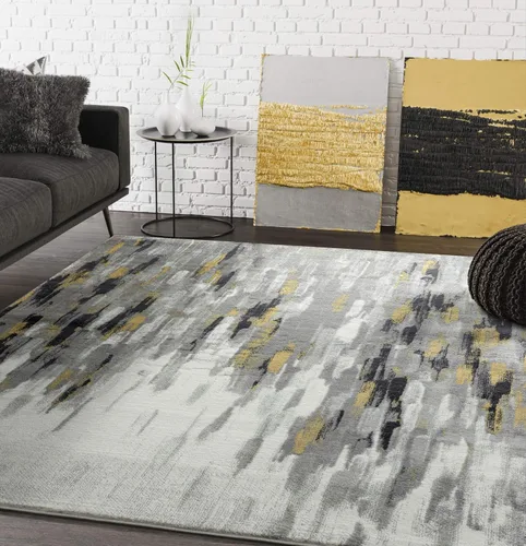 Miniatura 10 de Abani Rugs - Alfombra abstracta azul y beige de 7 pies 9 pulgadas x 10 pies 2 pulgadas, colección Porto Alfombra decorativa de estilo contemporáneo
