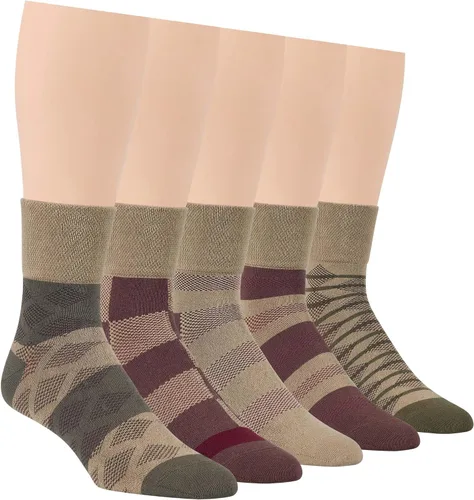 Miniatura 55 de 7BIGSTARS KINGDOM Calcetines de algodón para hombre, diabéticos, no vinculantes, paquete de 5 unidades, talla L/XL, Azul mezclilla, verde oliva