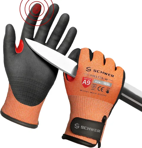 Miniatura 29 de Guantes de trabajo resistentes a los cortes de nivel más alto ProGuard PR3326 de Schwer para protección extrema, guantes ANSI A9 con pulgar