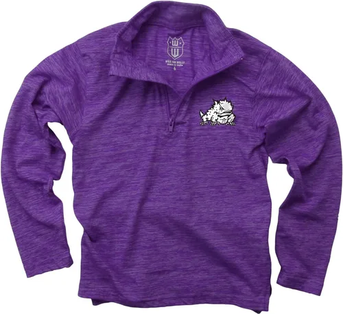 Miniatura 31 de Wes and Willy Camiseta de manga larga con cremallera de 1/4 para niños, para fanáticos de los deportes universitarios, de hilo nublado