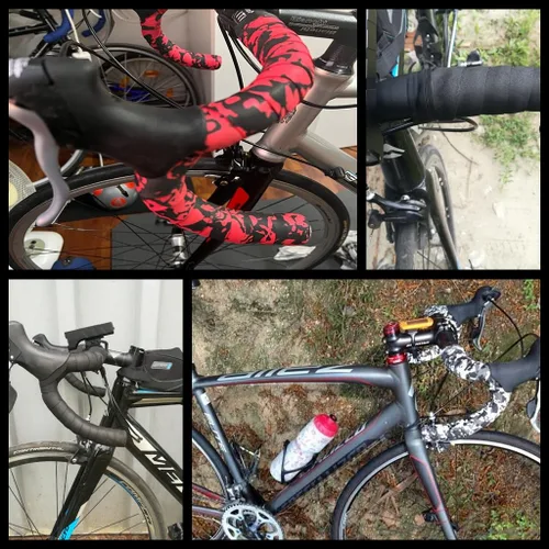 Miniatura 2 de Cinta de manillar de bicicleta EVA Foam Road Bicycle Handlebar Tape Ciclismo Handle Wraps Negro para bicicleta de carretera 2 rollos
