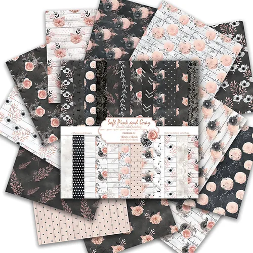 Papel de álbum de recortes de 12 x 12 pulgadas, 24 hojas de manualidades decorativas de origami, impresión de doble cara, decoración de álbum de