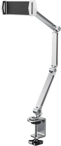 Miniatura 5 de Soporte de tableta plegable Soporte de tableta Soporte flexible ajustable para tabletas con rotación de 360 grados para teléfono móvil Plata