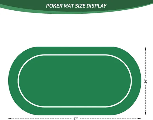 Miniatura 2 de nuveti Mesa de póquer de 47 x 24 pulgadas, cubierta de mesa de póquer portátil Texas Hold'em, mesa de póquer plegable, parte inferior de goma Mat1