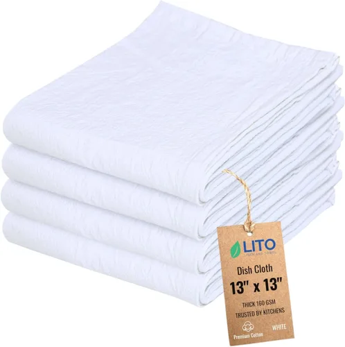 Miniatura 37 de Toallas de saco de harina Toalla de té para manualidades, plato de cocina, toalla de algodón en blanco para bordado, funda de lino para hornear