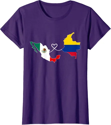 Miniatura 11 de Camiseta Half Colombian Half Mexican Flag Map DNA Mexico Colombia