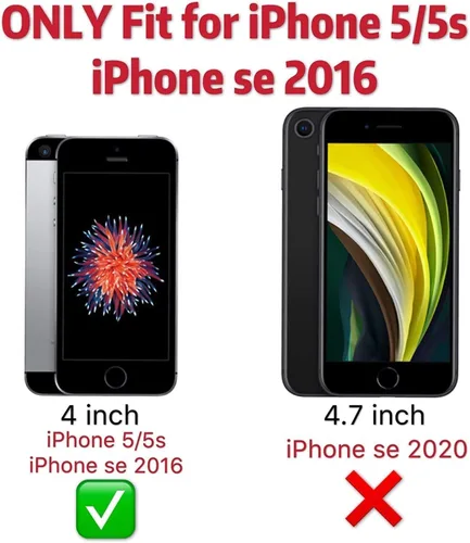 Miniatura 18 de Jeylly Funda para iPhone SE/Funda para iPhone 5S, Exterior de Plástico Duro que Absorbe Golpes + Interior de Silicona de Goma Defensor contra