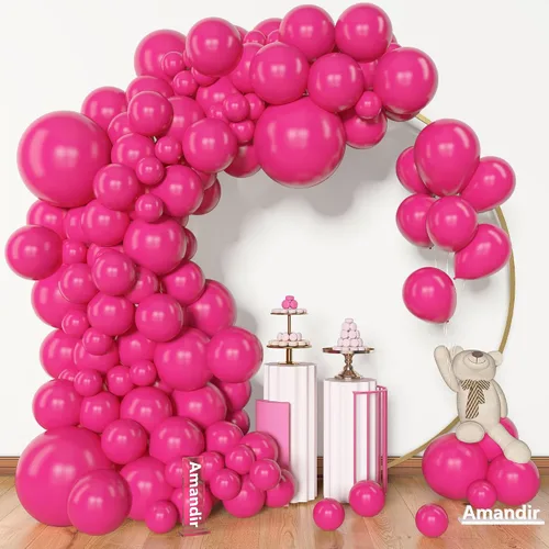 Miniatura 25 de Amandir Kit de arco de guirnalda de globos azul polvoriento, 153 piezas, diferentes tamaños de 18, 12, 10, 5 pulgadas, globos de látex azul blanco
