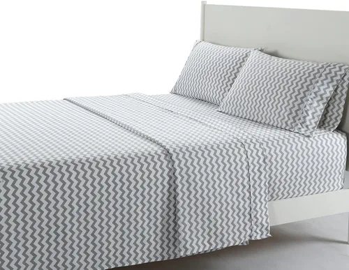 Miniatura 5 de Royal Tradition Juego de sábanas de microfibra de 3.88 oz/m² para camas ajustables (tamaño King dividido, estampado conceptual), juego de sábanas