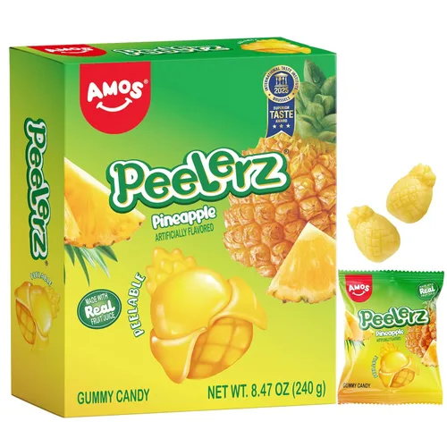 Miniatura 14 de AMOS Peelerz - Paquete variado de 4 gomitas pelables, 3.00 oz cada uno (total de 4.94 oz), mango, uva, plátano, melocotón, gomitas suaves de frutas