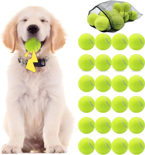 Miniatura 8 de Swingers Pelotas de tenis chirriantes para perro, pelotas de tenis de entrenamiento de 2.5 pulgadas, pelota de ejercicio para mascotas y perros