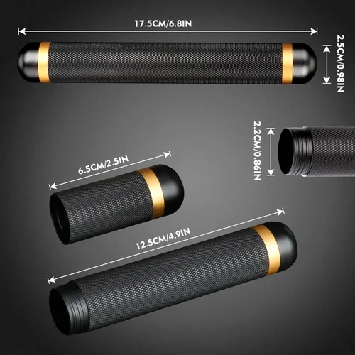 Miniatura 3 de Scotte Aluminio Cigarro Tubo Elegante Puro Titulares 2 Colores (Negro)