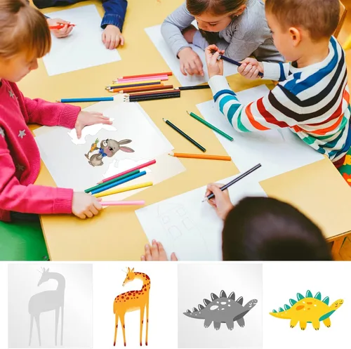 Miniatura 6 de FSWCCK 25 hojas de plantillas de PET translúcidas lechosas de 10 mil 12 x 12 pulgadas, hojas de Mylar para plantillas, plantilla de plástico