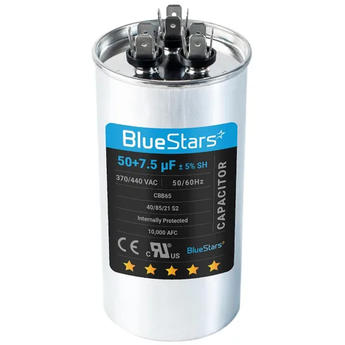 Miniatura 53 de [Listado UL] BlueStars 10 uF ± 5% MFD 370/440V CBB65 CBB65A Pieza de Repuesto de Capacitor de Arranque y Funcionamiento Ovalado - Capacitores