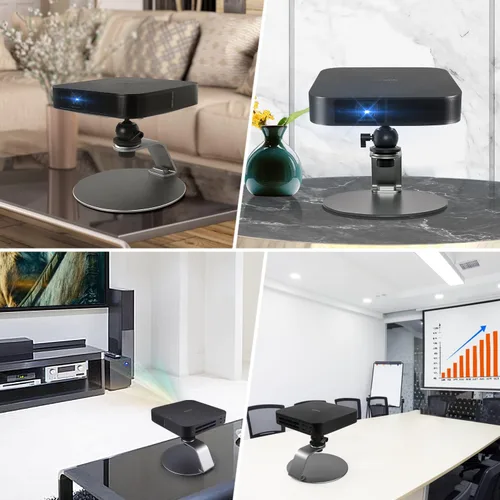 Miniatura 5 de Soporte de proyector móvil con cabezal de bola de 1.496 in inclinable ajustable, soporte de proyector de escritorio portátil para proyectores
